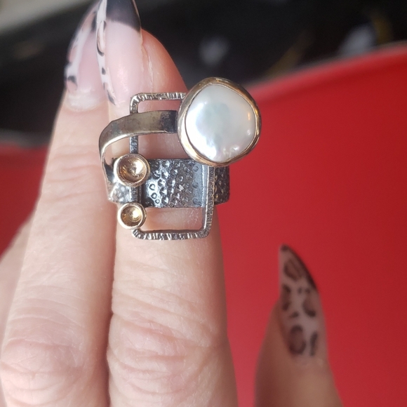 Silver 925 pearl ring - Picture 4 of 5